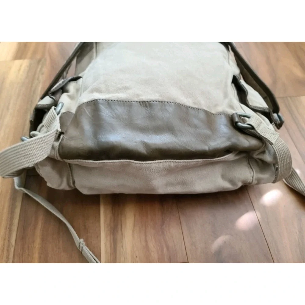 OAKLEY x2 Set Khaki Flight Canvas Leather Rucksack Back Pack & Large Duffel Bag